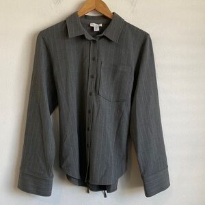 Aligne Lucy Bronze Bronte Gray Striped Top Size 6